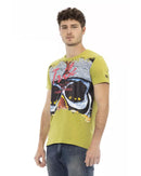 Short Sleeve T-shirt with Round Neck and Front Print L Men