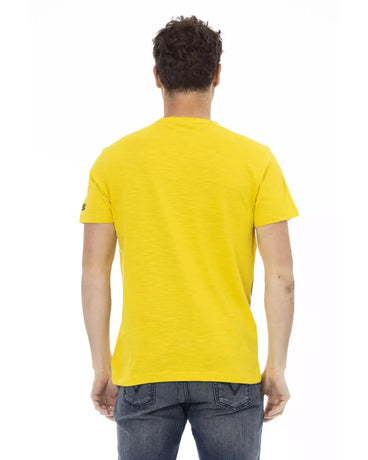 Front Print Short Sleeve T-shirt with Round Neck L Men