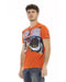 Short Sleeve Round Neck T-shirt with Front Print 3XL Men