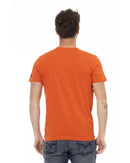 Short Sleeve Round Neck T-shirt with Front Print S Men