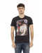 Short Sleeve T-shirt with Round Neck and Front Print S Men