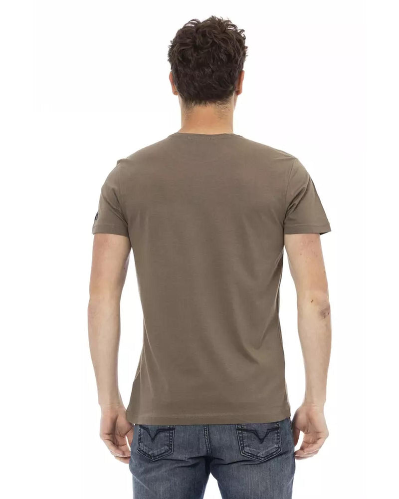 Printed Short Sleeve T-shirt with Round Neck 3XL Men