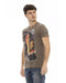 Printed Short Sleeve T-shirt with Round Neck 2XL Men