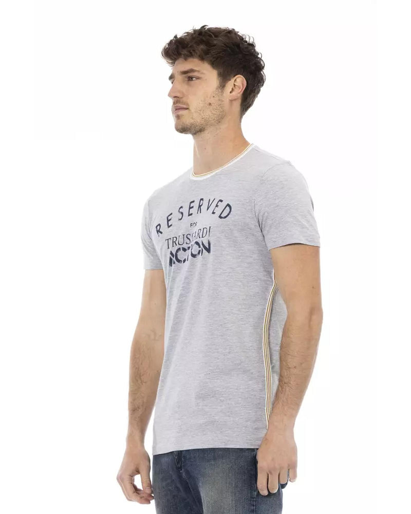 Short Sleeve T-shirt with Round Neck - Front Print L Men