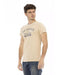 Front Print Round Neck T-shirt L Men