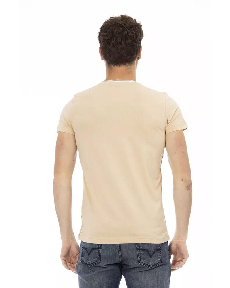 Front Print Round Neck T-shirt L Men