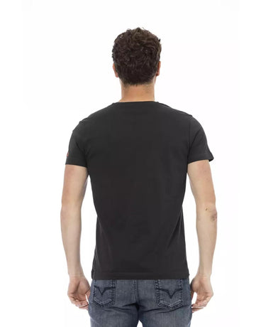 Short Sleeve T-shirt with Round Neck and Front Print 2XL Men