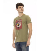 Short Sleeve T-shirt with Round Neck and Front Print M Men