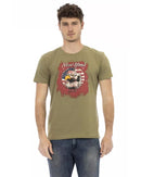 Short Sleeve T-shirt with Round Neck and Front Print XL Men