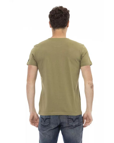 Short Sleeve T-shirt with Round Neck and Front Print XL Men