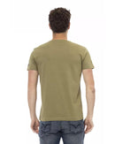 Short Sleeve T-shirt with Round Neck and Front Print M Men