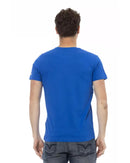 Short Sleeve T-shirt with Round Neck and Front Print L Men