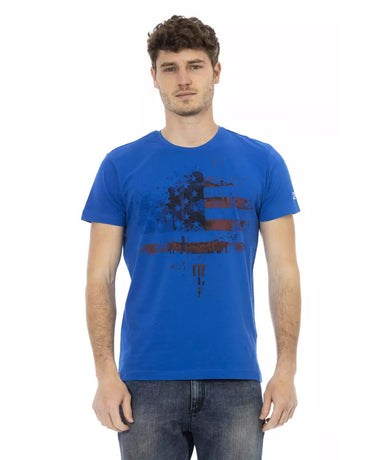 Short Sleeve T-shirt with Round Neck and Front Print S Men