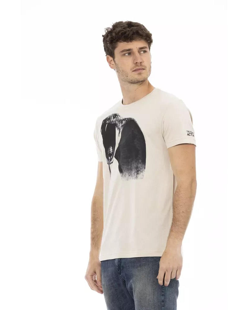 Short Sleeve T-shirt with Round Neck - Front Print L Men