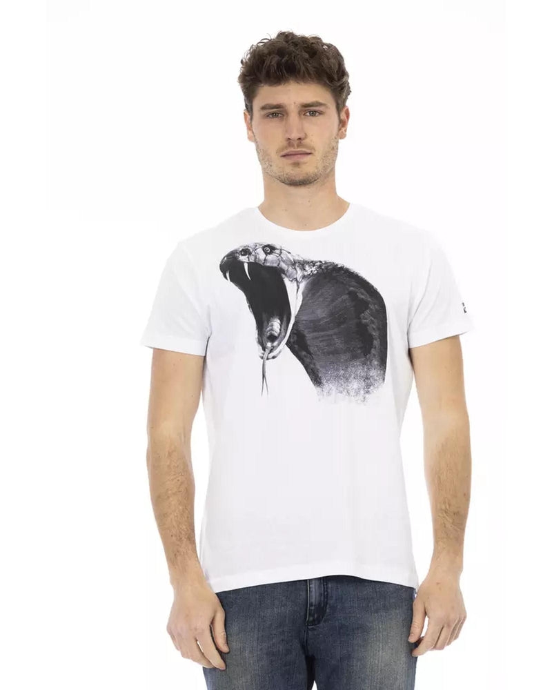 Short Sleeve Round Neck T-Shirt with Front Print 3XL Men