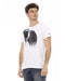 Short Sleeve Round Neck T-Shirt with Front Print XL Men