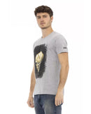 Short Sleeve T-shirt With Round Neck. Front Print. M Men