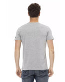 Short Sleeve T-shirt With Round Neck. Front Print. M Men