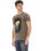 Short Sleeve Round Neck T-shirt with Front Print M Men