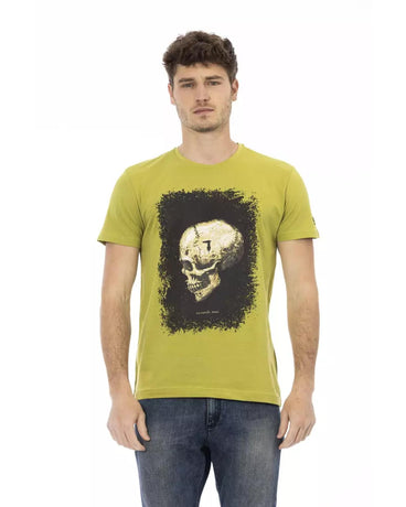 Short Sleeve Round Neck T-shirt with Front Print S Men