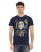 Short Sleeve T-shirt with Round Neck and Front Print M Men