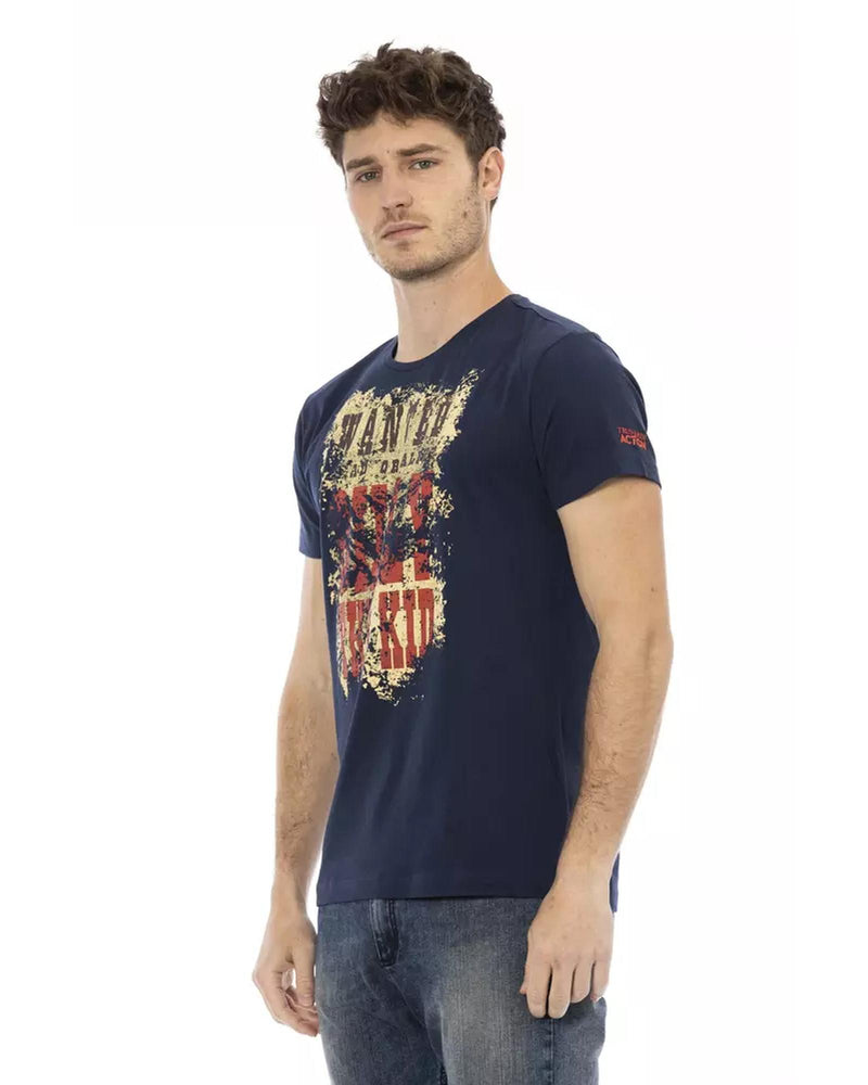 Printed Short Sleeve T-shirt with Round Neck 2XL Men