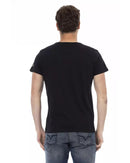 Short Sleeve T-shirt with Round Neck and Front Print 3XL Men