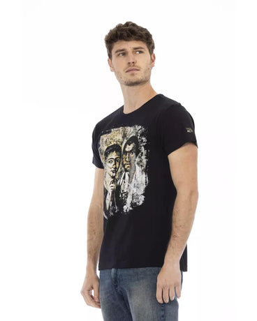 Short Sleeve T-shirt with Round Neck and Front Print S Men