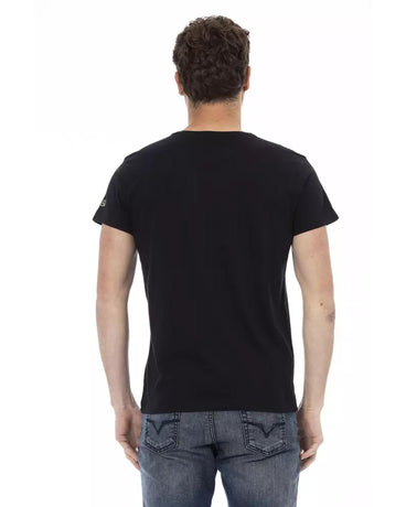 Short Sleeve T-shirt with Round Neck and Front Print S Men