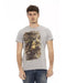 Short Sleeve T-shirt with Round Neck and Front Print 3XL Men