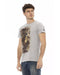 Short Sleeve T-shirt with Round Neck and Front Print 3XL Men