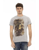 Short Sleeve T-shirt with Round Neck and Front Print S Men