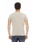 Round Neck Short Sleeve T-shirt with Front Print 3XL Men