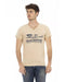 Short Sleeve T-shirt with V-neck and Front Print XL Men