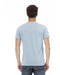 Short Sleeve T-shirt with V-neck and Front Print L Men