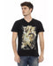 Short Sleeve V-Neck T-shirt with Front Print L Men