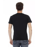 Short Sleeve V-Neck T-shirt with Front Print XL Men