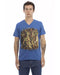 Short Sleeve T-shirt with V-neck and Front Print 3XL Men