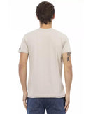 Short Sleeve V-Neck T-Shirt with Front Print 3XL Men