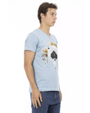 Short Sleeve V-Neck T-shirt with Front Print L Men