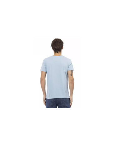 Short Sleeve V-Neck T-shirt with Front Print L Men