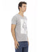 Short Sleeve T-shirt with V-neck and Front Print L Men