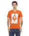 Short Sleeve T-shirt with V-neck and Front Print S Men