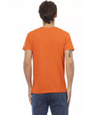 Short Sleeve T-shirt with V-neck and Front Print S Men