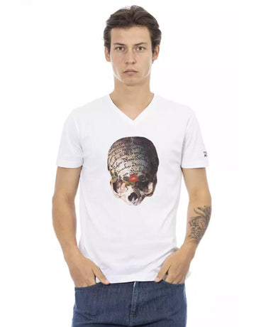 Short Sleeve T-shirt With V-neck. Front Print. XL Men