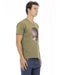 Short Sleeve T-shirt with V-neck and Front Print 3XL Men