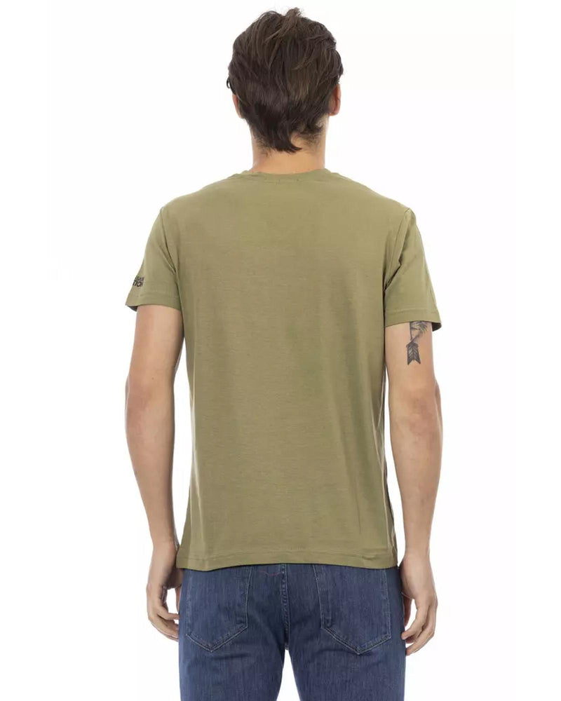 Short Sleeve T-shirt with V-neck and Front Print 3XL Men