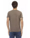 Short Sleeve V-neck T-shirt with Front Print M Men