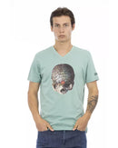 Front Print V-Neck Short Sleeve T-shirt XL Men