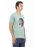 Front Print V-Neck Short Sleeve T-shirt XL Men